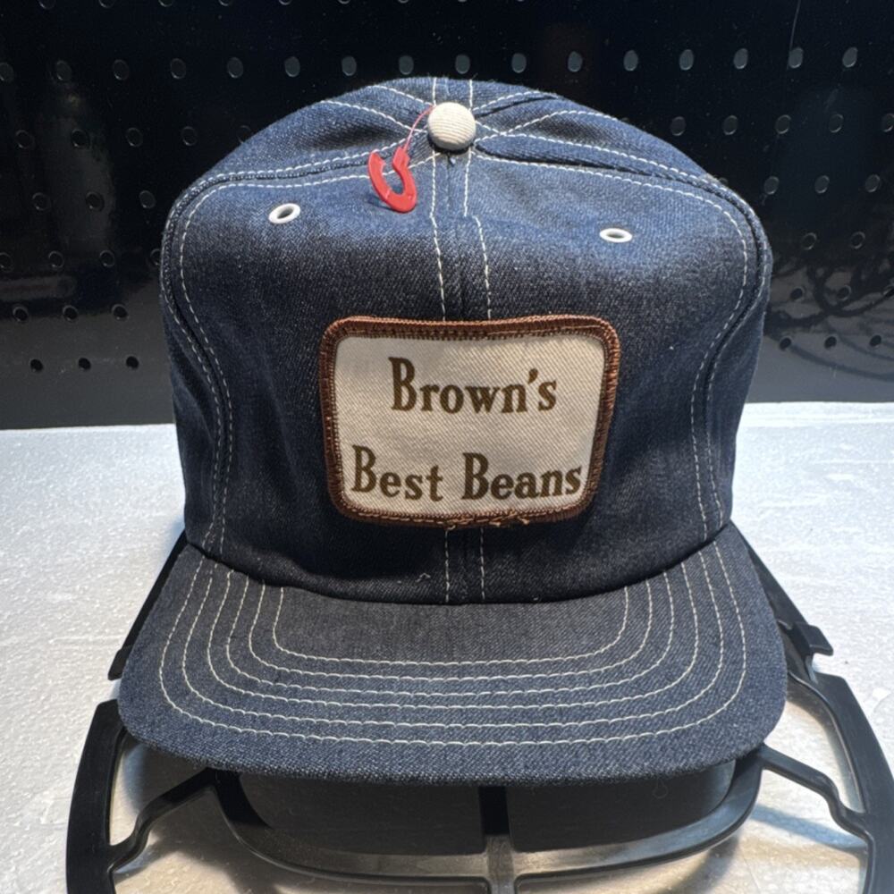 Vintage Park Avenue USA Snapback Hat Brown’s Best Beans Patch Denim NWOT